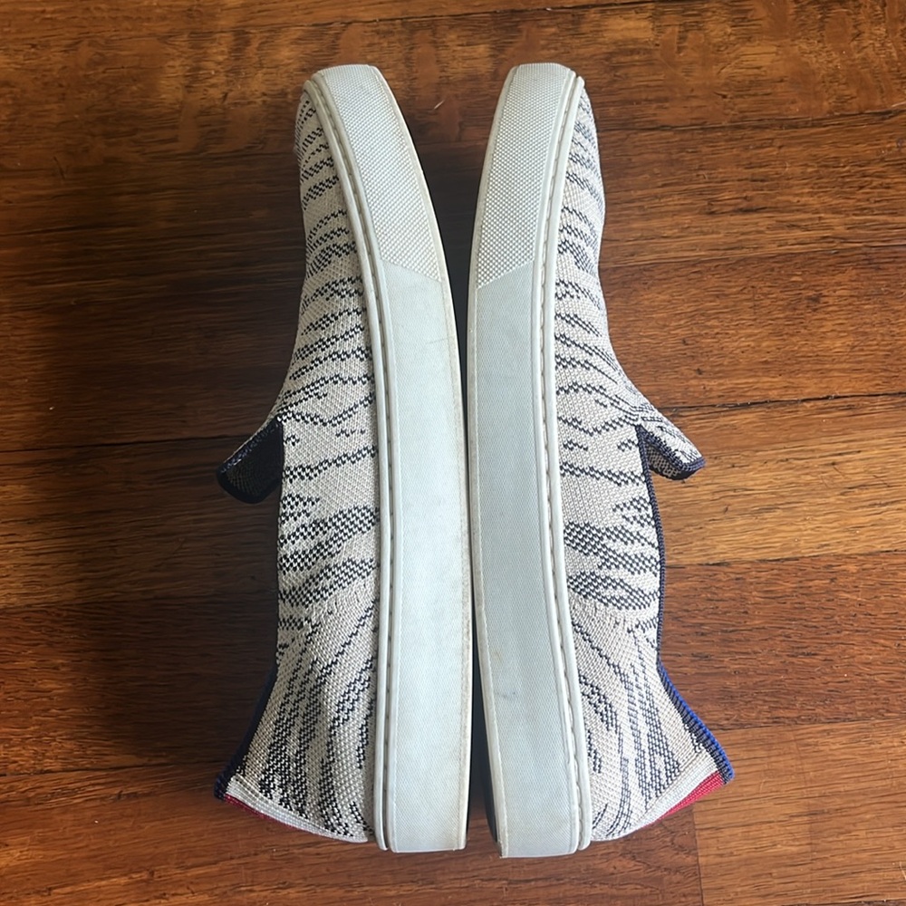 Rothy's Cream and Black Patterned Sneakers - Picture 7 of 11